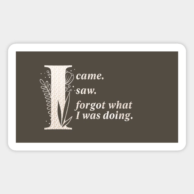 I came. I saw. I forgot. Again. Magnet by SCL1CocoDesigns